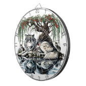 Familienoase Serene Wolf in idyllischer Natur Dartscheibe (Vorderseite rechts)