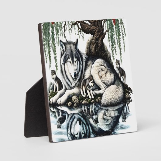 Familienoase Serene Wolf in idyllischer Natur Fotoplatte (Vorderseite)