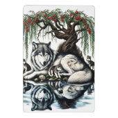 Familienoase Serene Wolf in idyllischer Natur Mini Klemmbrett (Rückseite)