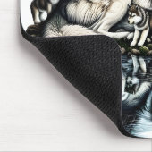 Familienoase Serene Wolf in idyllischer Natur Mousepad (Ecke)