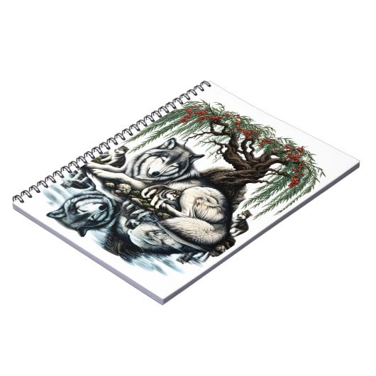 Familienoase Serene Wolf in idyllischer Natur Notizblock (Linke Seite)