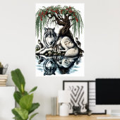 Familienoase Serene Wolf in idyllischer Natur Poster (Heimbüro)