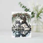 Familienoase Serene Wolf in idyllischer Natur Postkarte (Stehend Vorderseite)