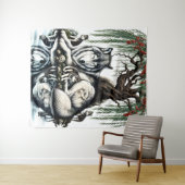 Familienoase Serene Wolf in idyllischer Natur Wandteppich (Beispiel (Horizontal))