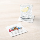 FAMILIENPAPIER FÜR Vintage WASSERFARBEN Rechteckiger Pappuntersetzer (Vor Ort)