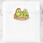 Familienpicknick Runder Aufkleber (Tasche)