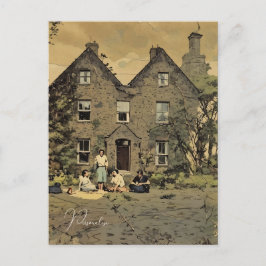 Familienpikant Altes Landhaus Foto Vintag Postkarte