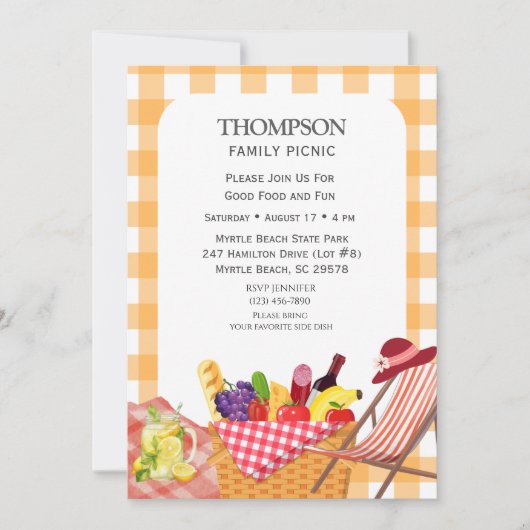 Familienpikant-Grillgrill Einladung (Vorderseite)