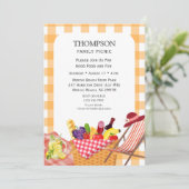 Familienpikant-Grillgrill Einladung (Stehend Vorderseite)