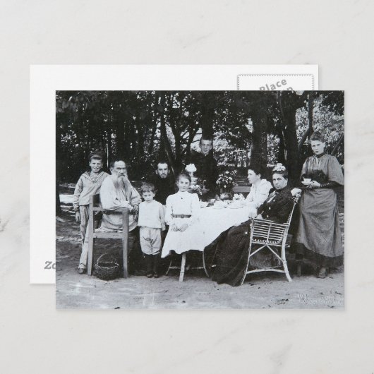 Familienportrait des Autors Leo N. Tolstoi Postkarte (Vorne/Hinten)