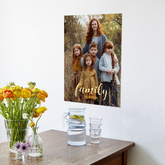 Familienportrait: Vertikaler Skriptname Foliendrucke (Ablage(Küche))