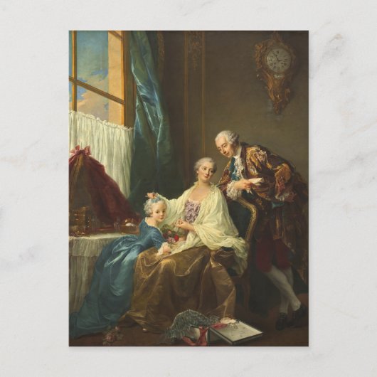 Familienportrait von François-Hubert Drouais Postkarte (Vorderseite)