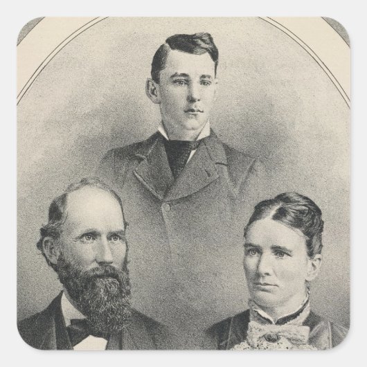 Familienportraits von Chilen Quadratischer Aufkleber (Vorderseite)