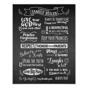 Familienregeln - Christliche Werte zum Zusammenleb Fotodruck
