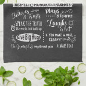 Familienregeln - Christliche Werte zum Zusammenleb Geschirrtuch (Gefaltet)