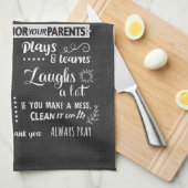 Familienregeln - Christliche Werte zum Zusammenleb Geschirrtuch (Viertel Falte)