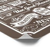 Familienregeln Fun House Regeln Typografy Poster (Ecke)