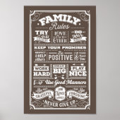 Familienregeln Fun House Regeln Typografy Poster (Vorne)