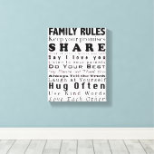 Familienregeln Leinwanddruck (Insitu (Holzboden))