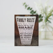 Familienregeln Postkarte (Stehend Vorderseite)