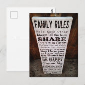 Familienregeln Postkarte (Vorne/Hinten)