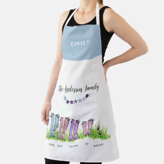 Familienregenboot, Wellington niedliche Geschenkde Schürze (InSitu)