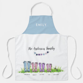 Familienregenboot, Wellington niedliche Geschenkde Schürze