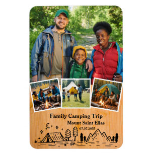 Familienreise mit 4 Fotos für Camping Magnet