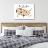 Familienreisen Adventures Custom Foto Collage USA Leinwanddruck (Insitu (Schlafzimmer))
