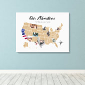 Familienreisen Adventures Custom Foto Collage USA Leinwanddruck (Insitu (Holzboden))