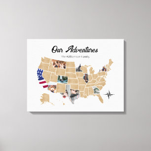 Familienreisen Adventures Custom Foto Collage USA Leinwanddruck
