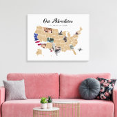 Familienreisen Adventures Custom Foto Collage USA Leinwanddruck (Insitu (Wohnzimmer))