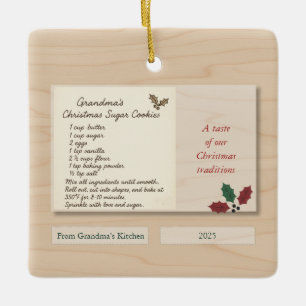 Familienrezept-Andenken-Schmuck 2025 Keramikornament