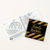 Familienrezepte - Black Gold Script Kochbuch Notizblock (Innenseite)