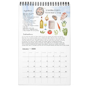 Familienrezepte Heirloom Keepake   Wasserfarbe Kalender