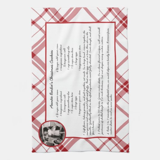 Familienrezepte Keepake Foto Weihnachten Geschirrtuch (Vertikal)