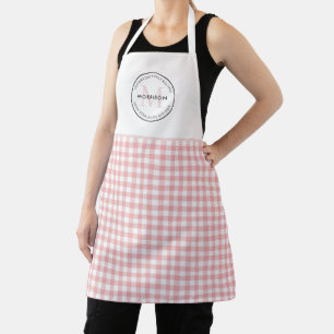Familienrezepte Red Gingham Monogram Schürze