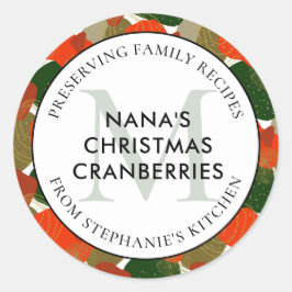 Familienrezepte Weihnachtsgeschenk Runder Aufkleber