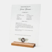 Familienrezeption Klar halten Acrylschild (Winkel)