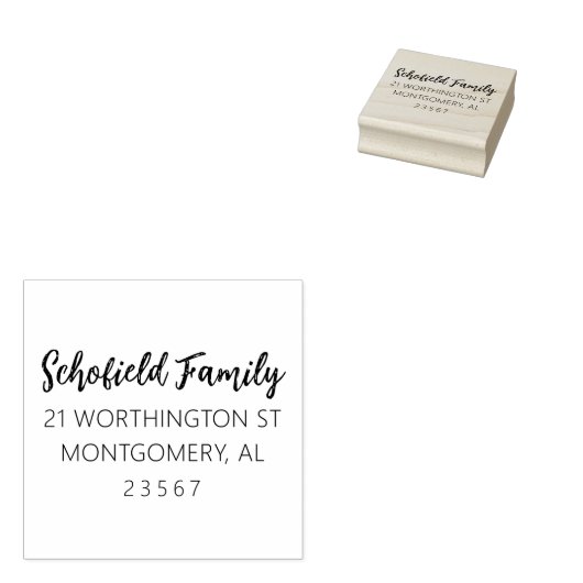 FAMILIENRÜCKSENDEADRESSE RUBBER BRIEFMARKE GUMMISTEMPEL (Stempel)