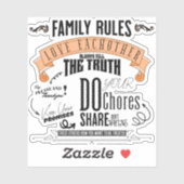 FAMILIENRULES SQUARE STICKER (Blatt)
