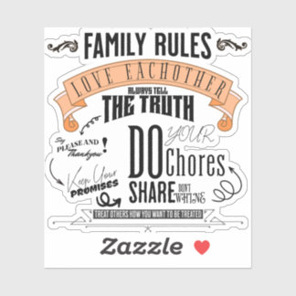 FAMILIENRULES SQUARE STICKER