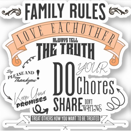 FAMILIENRULES SQUARE STICKER (Vorderseite)