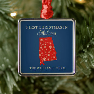 Familiens erstes Weihnachten in Alabama USA Bundes Ornament Aus Metall