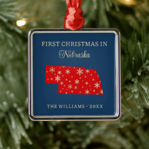 Familiens erstes Weihnachten in Nebraska, USA-Bund Ornament Aus Metall
