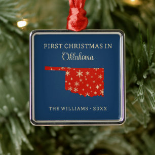 Familiens erstes Weihnachten in Oklahoma, USA-Bund Ornament Aus Metall