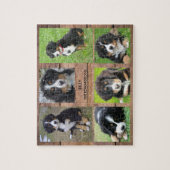 Familiensammlung 6 Fotos Hund und Familienname Puzzle (Vertikal)