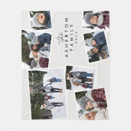 Familiensammlung 7 Foto personalisiert Schwarz/Wei Fleecedecke