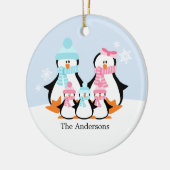 Familienschmuck Pinguin Keramik Ornament (Links)