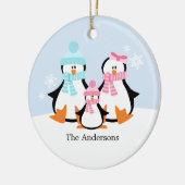 Familienschmuck Pinguin Keramik Ornament (Links)